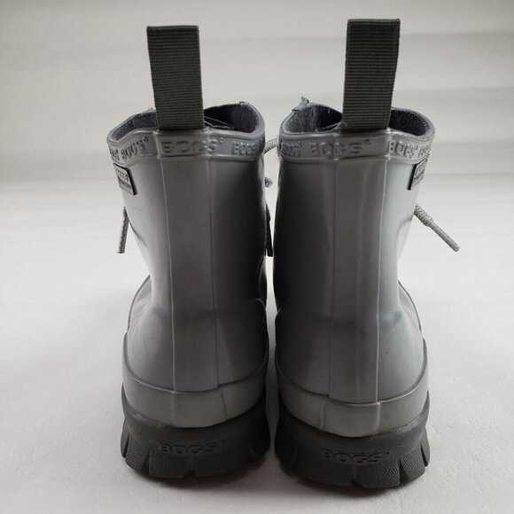 Bogs Amanda Chukka Rain Boot Womens 6 Gray Lace Up Rubber Waterproof Ankle - Picture 8 of 10